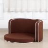 Brown Pet Sofa with Wooden Structure and Linen Goods White Roller Lines